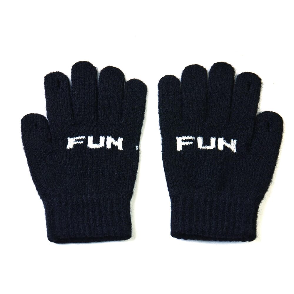 9778 Wool-Blend Fun Letter Jacquard Knit Winter Gloves with Gift Box–